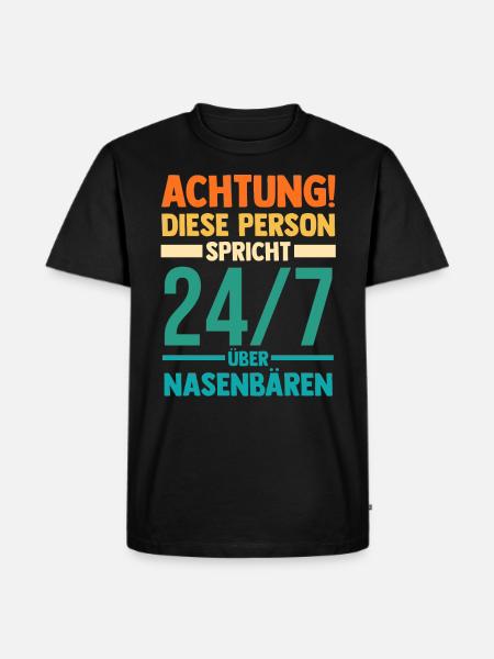 Nasenbär - Männer Premium Bio T-Shirt - Schwarz