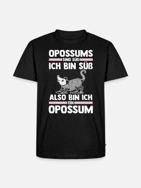 Opossum - Männer Premium Bio T-Shirt - Schwarz