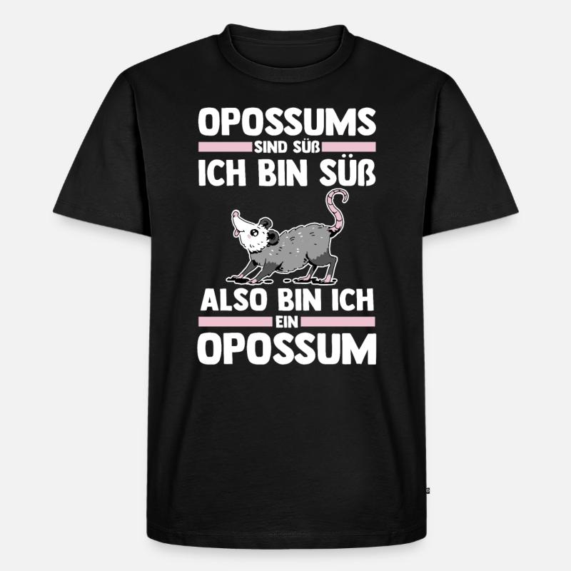 Opossum - Männer Premium Bio T-Shirt - Schwarz