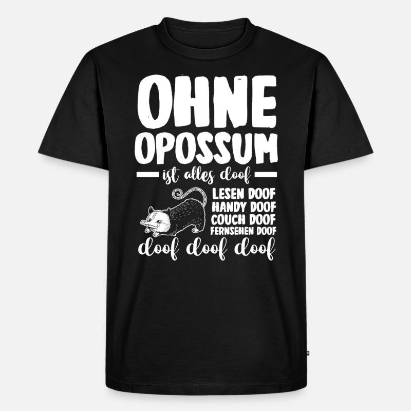 Opossum - Männer Premium Bio T-Shirt - Schwarz