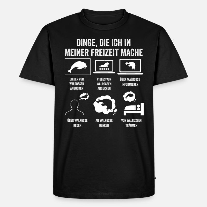 Walross - Männer Premium Bio T-Shirt - Schwarz