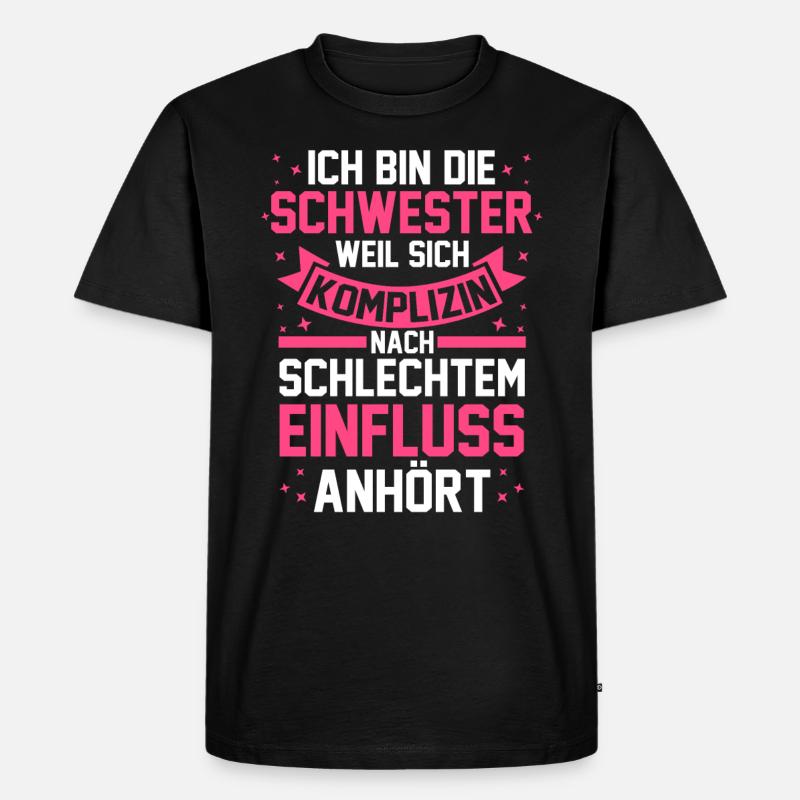 Familie Schwester - Männer Premium Bio T-Shirt - Schwarz