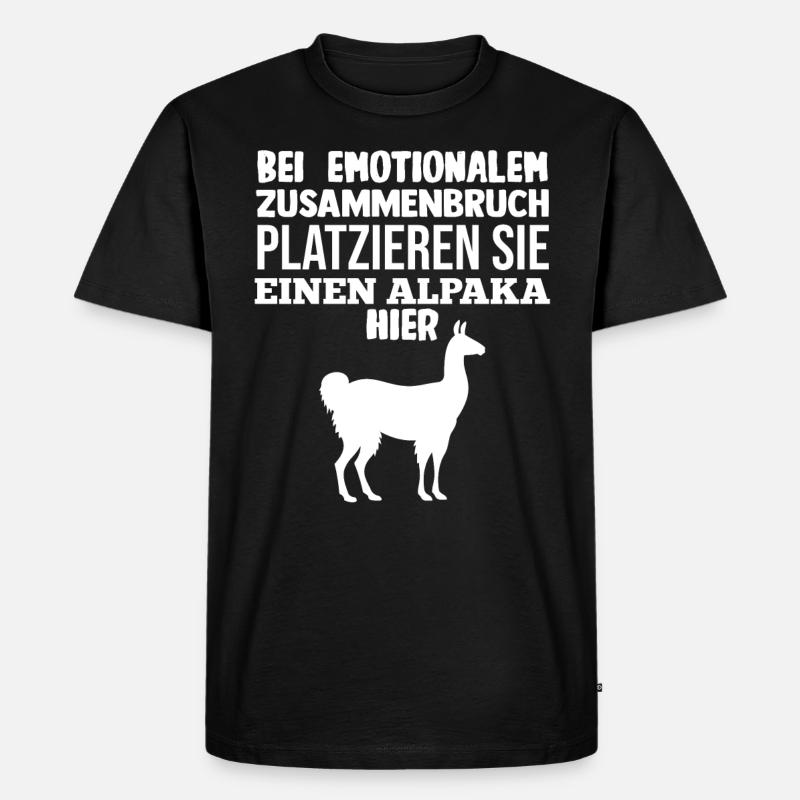 Alpaka - Männer Premium Bio T-Shirt - Schwarz
