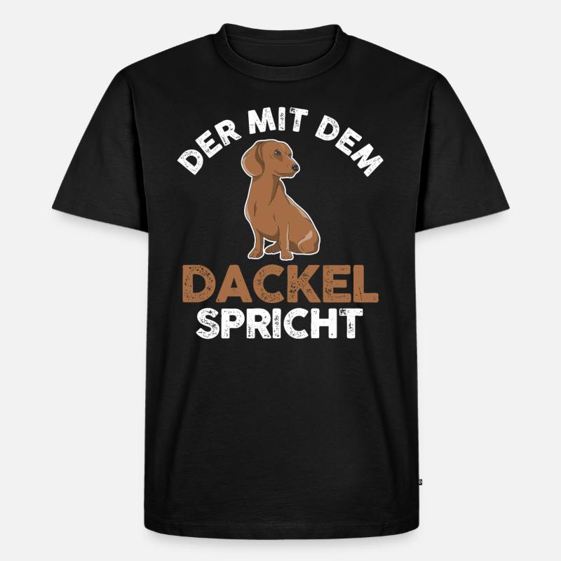 Hund Dackel - Männer Premium Bio T-Shirt - Schwarz