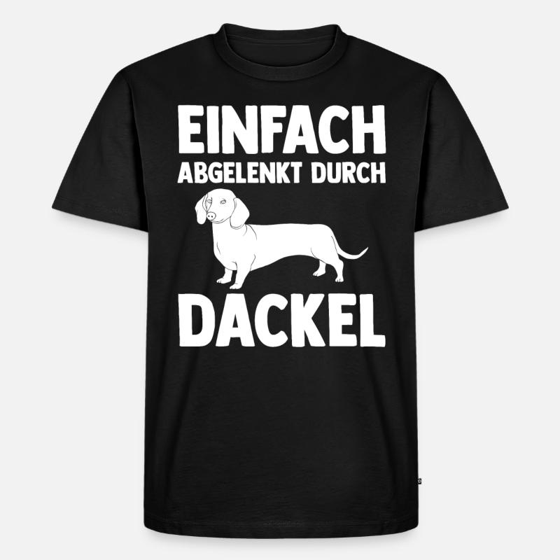 Hund Dackel - Männer Premium Bio T-Shirt - Schwarz