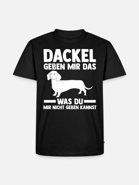 Hund Dackel - Männer Premium Bio T-Shirt - Schwarz