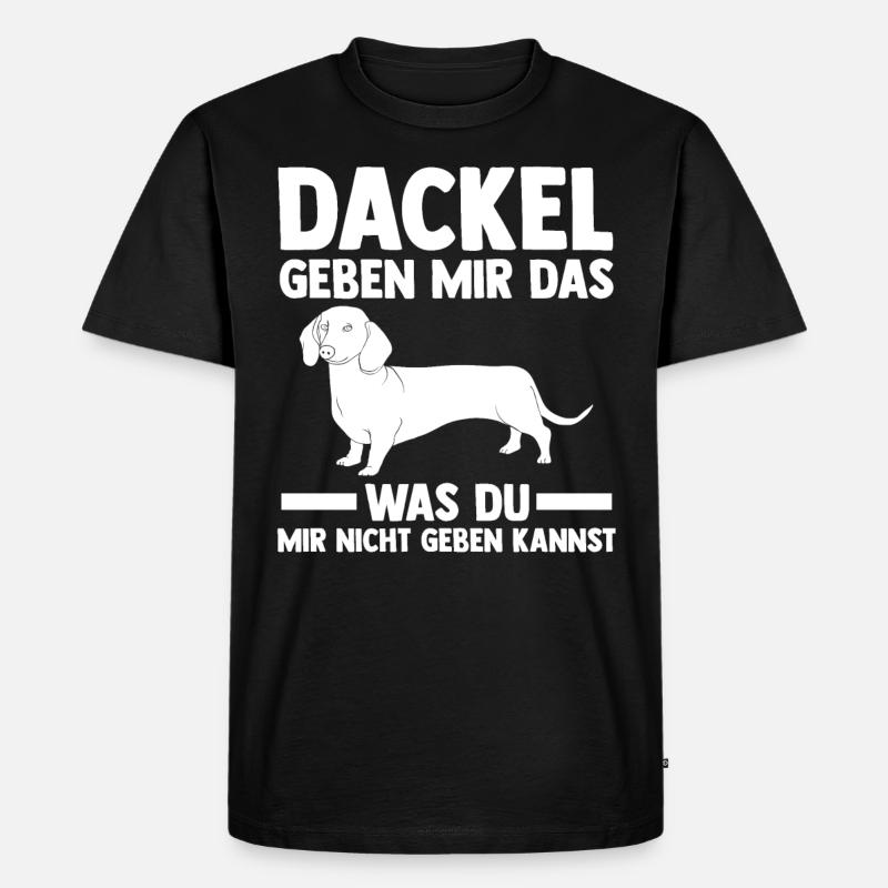 Hund Dackel - Männer Premium Bio T-Shirt - Schwarz