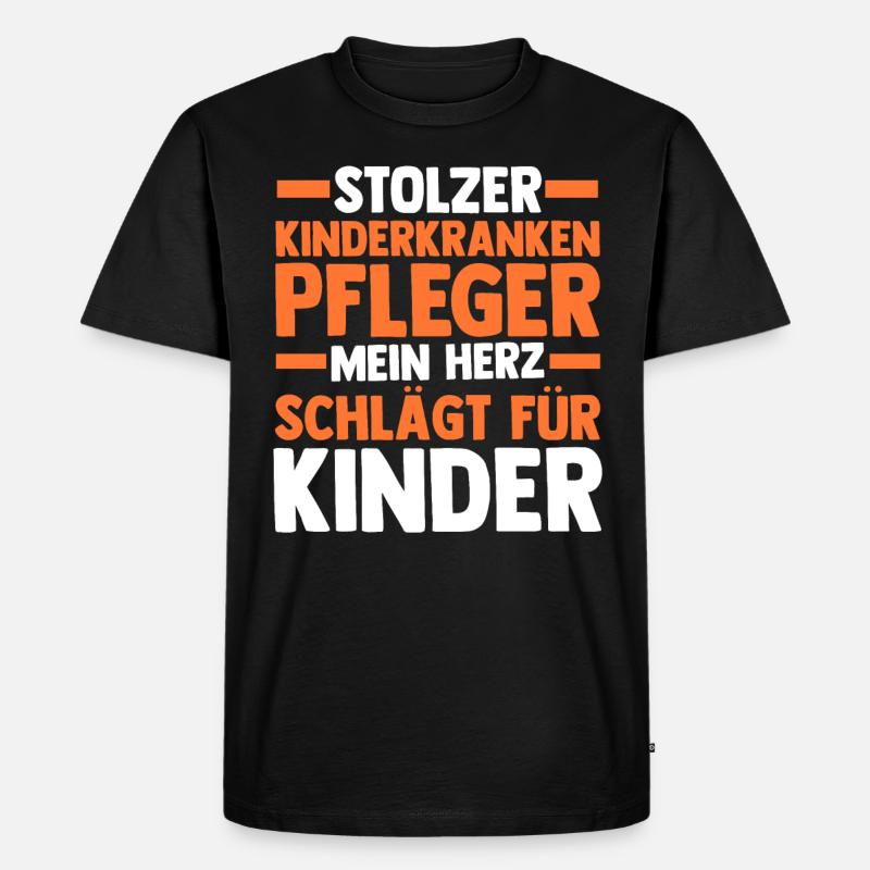 Pfleger Pflegekraft Kinderkrankenpfleger - Männer Premium Bio T-Shirt - Schwarz