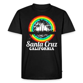 Surf en Californie Santa Cruz - T-shirt Premium bio Homme - noir - Devant - Nico (187cm)