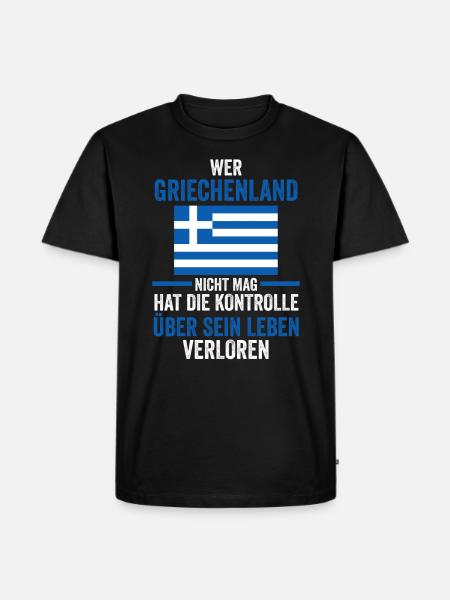 Griechen Grieche Griechenland - Männer Premium Bio T-Shirt - Schwarz