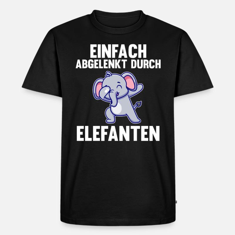 Elefant Elefanten - Männer Premium Bio T-Shirt - Schwarz