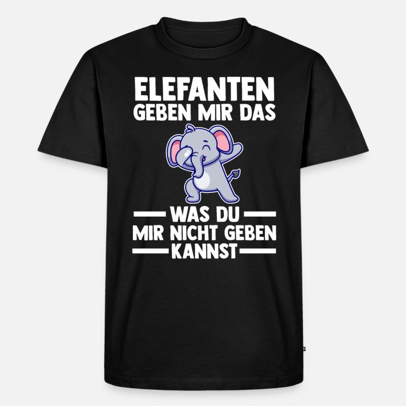 Elefant Elefanten - Männer Premium Bio T-Shirt - Schwarz