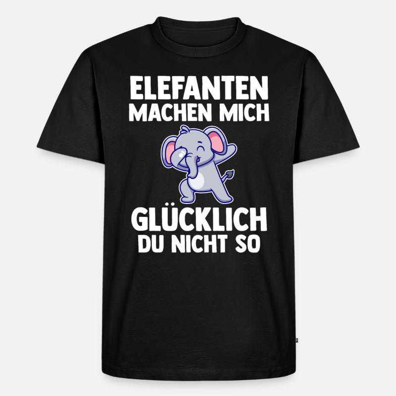 Elefant Elefanten - Männer Premium Bio T-Shirt - Schwarz