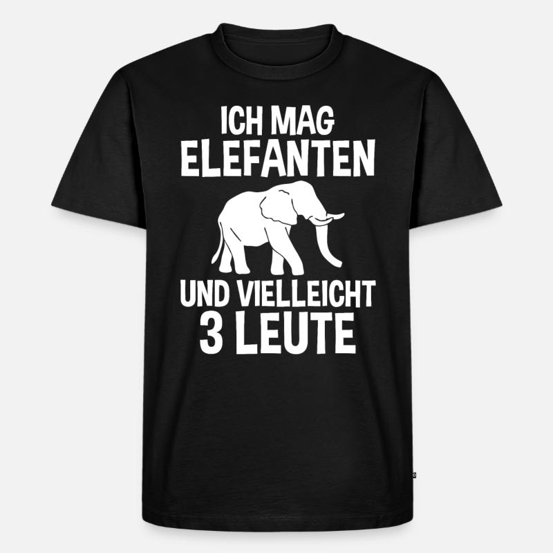 Elefant Elefanten - Männer Premium Bio T-Shirt - Schwarz