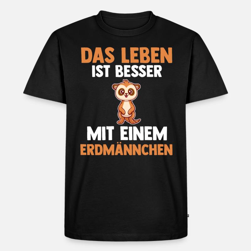 Erdmännchen - Männer Premium Bio T-Shirt - Schwarz