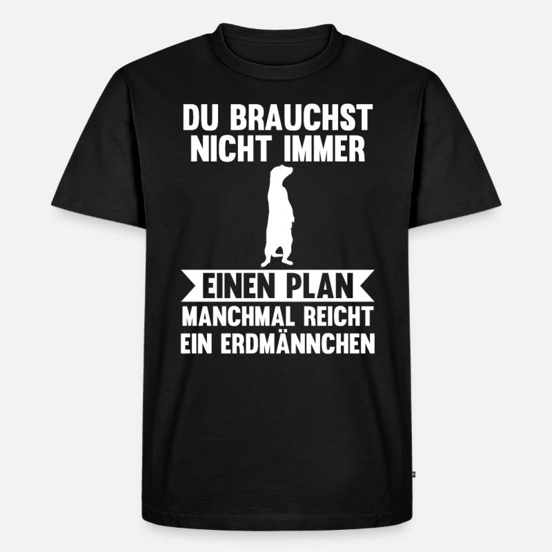 Erdmännchen - Männer Premium Bio T-Shirt - Schwarz