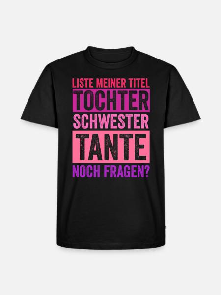 Schwester und Tante - Männer Premium Bio T-Shirt - Schwarz