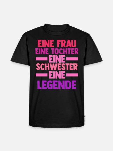 Tochter Schwester - Männer Premium Bio T-Shirt - Schwarz