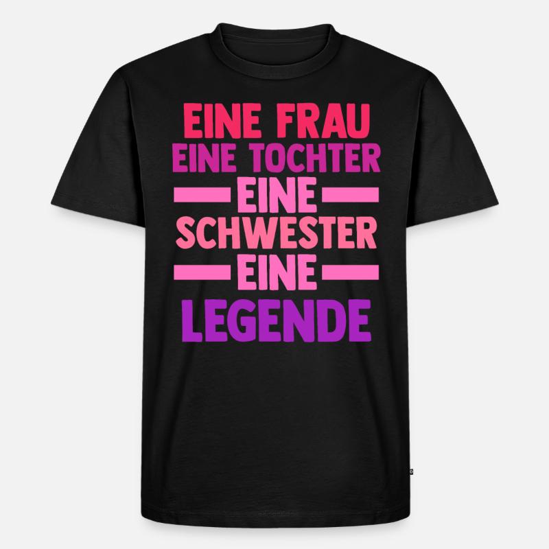 Tochter Schwester - Männer Premium Bio T-Shirt - Schwarz