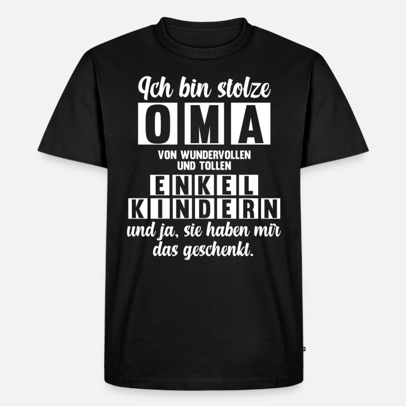 Großmutter Enkelkinder Oma - Männer Premium Bio T-Shirt - Schwarz