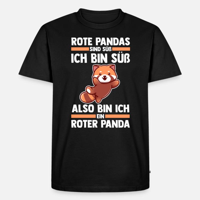 Roter Panda - Männer Premium Bio T-Shirt - Schwarz