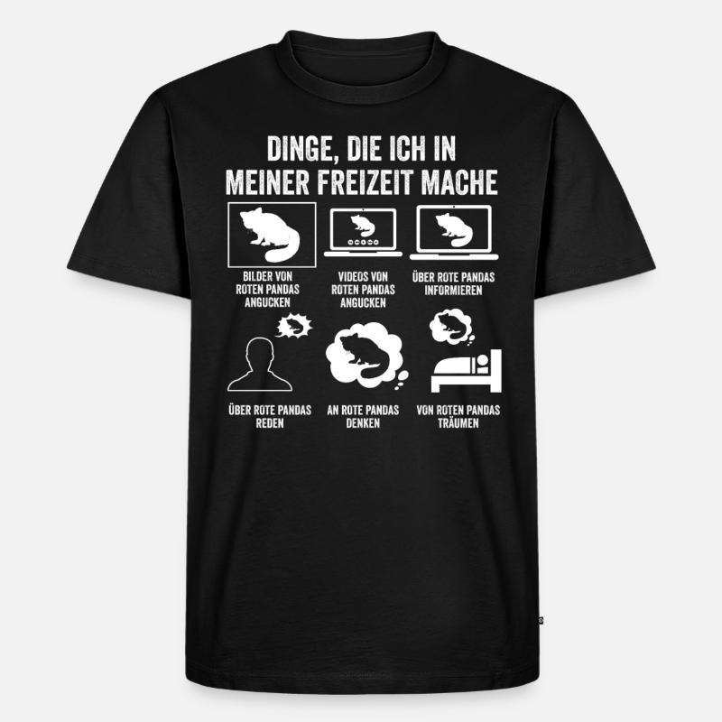 Roter Panda - Männer Premium Bio T-Shirt - Schwarz