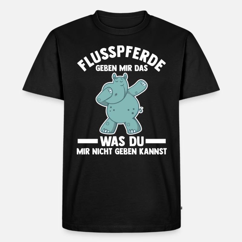 Nilpferd Flusspferd - Männer Premium Bio T-Shirt - Schwarz