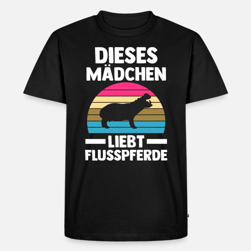 Nilpferd Flusspferd - Männer Premium Bio T-Shirt - Schwarz
