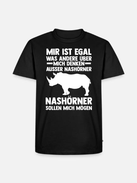 Nashorn - Männer Premium Bio T-Shirt - Schwarz