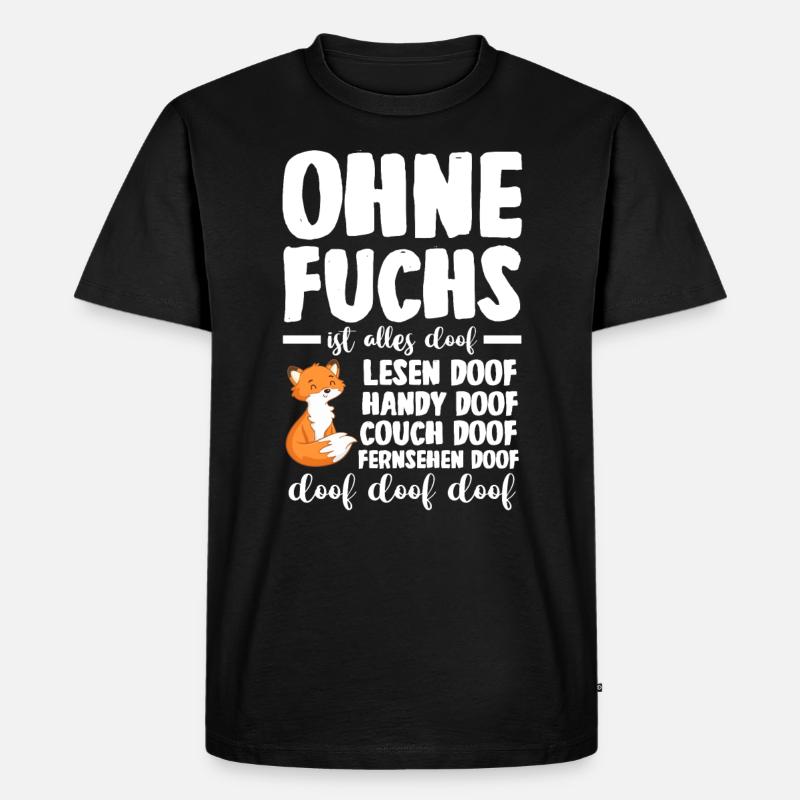Fuchs - Männer Premium Bio T-Shirt - Schwarz