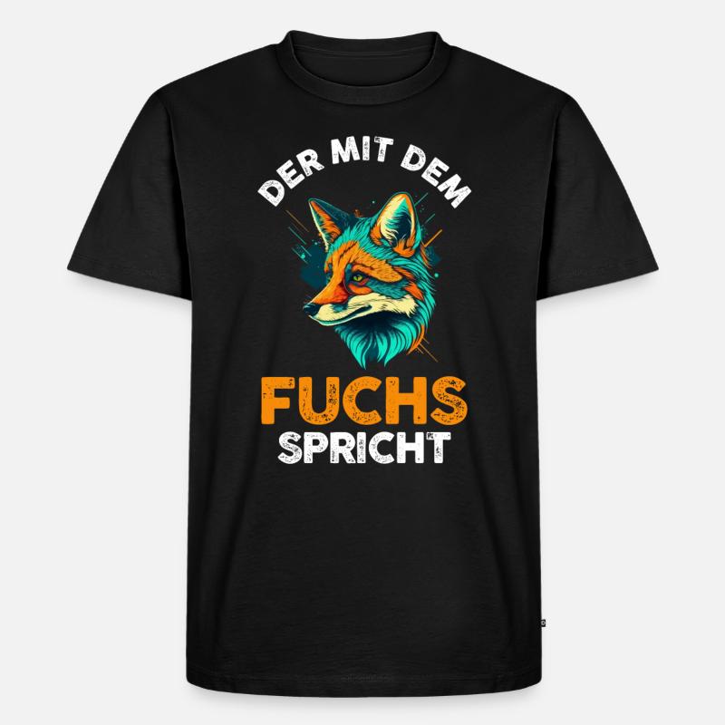 Fuchs - Männer Premium Bio T-Shirt - Schwarz