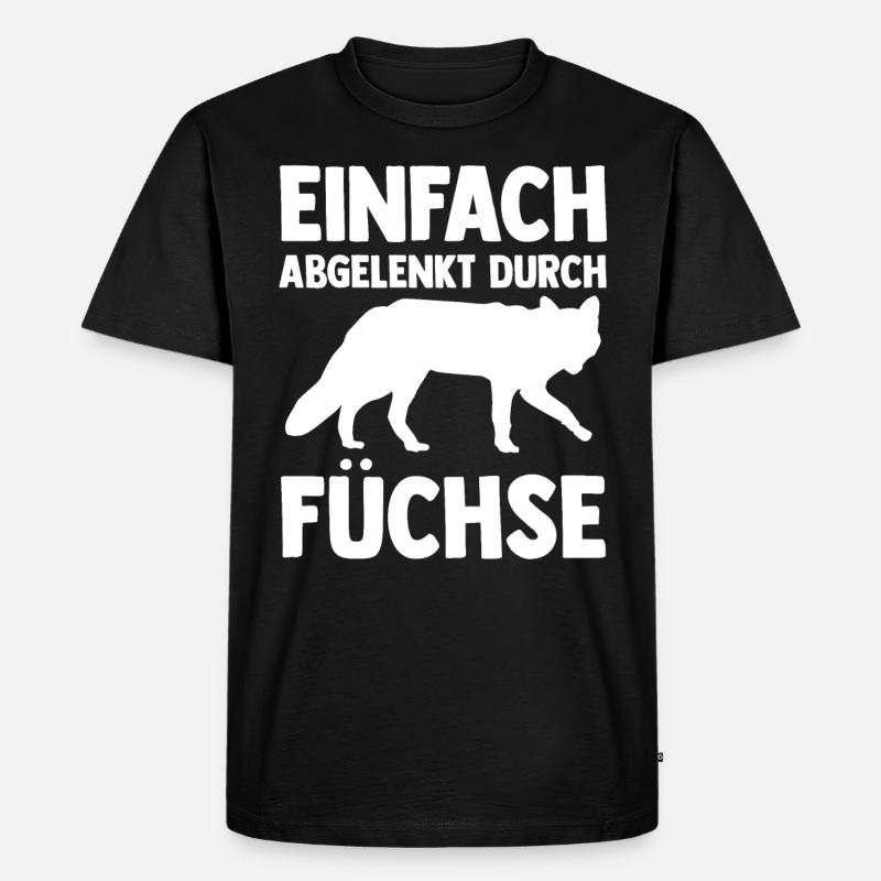 Fuchs - Männer Premium Bio T-Shirt - Schwarz