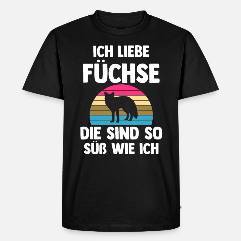 Fuchs - Männer Premium Bio T-Shirt - Schwarz