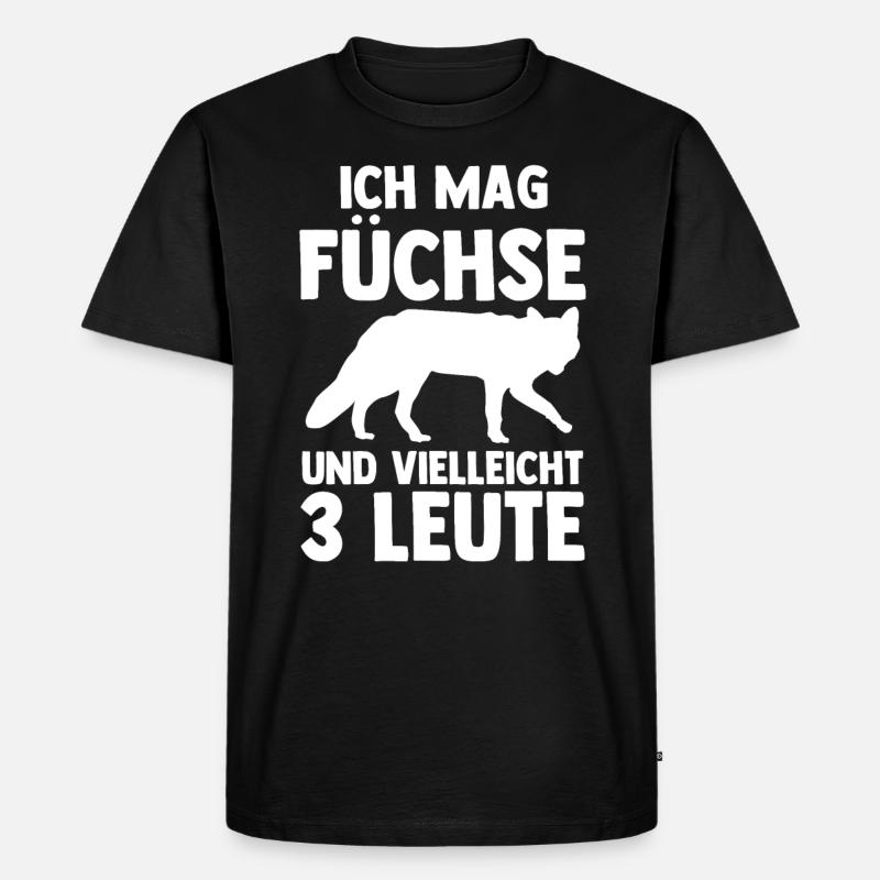 Fuchs - Männer Premium Bio T-Shirt - Schwarz