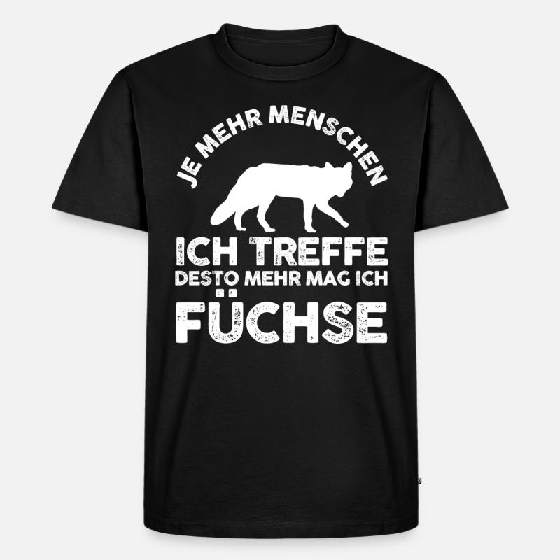 Fuchs - Männer Premium Bio T-Shirt - Schwarz