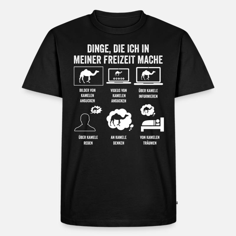 Kamel - Männer Premium Bio T-Shirt - Schwarz