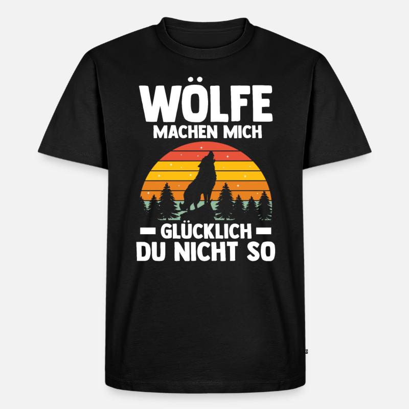 Tier Waldtier Wolf - Männer Premium Bio T-Shirt - Schwarz