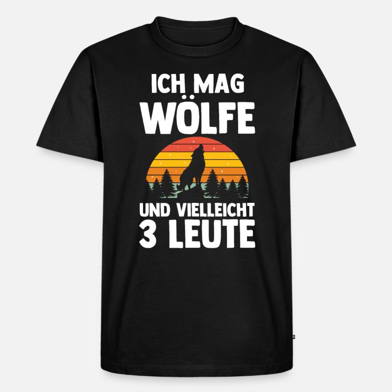 Tier Waldtier Wolf - Männer Premium Bio T-Shirt - Schwarz