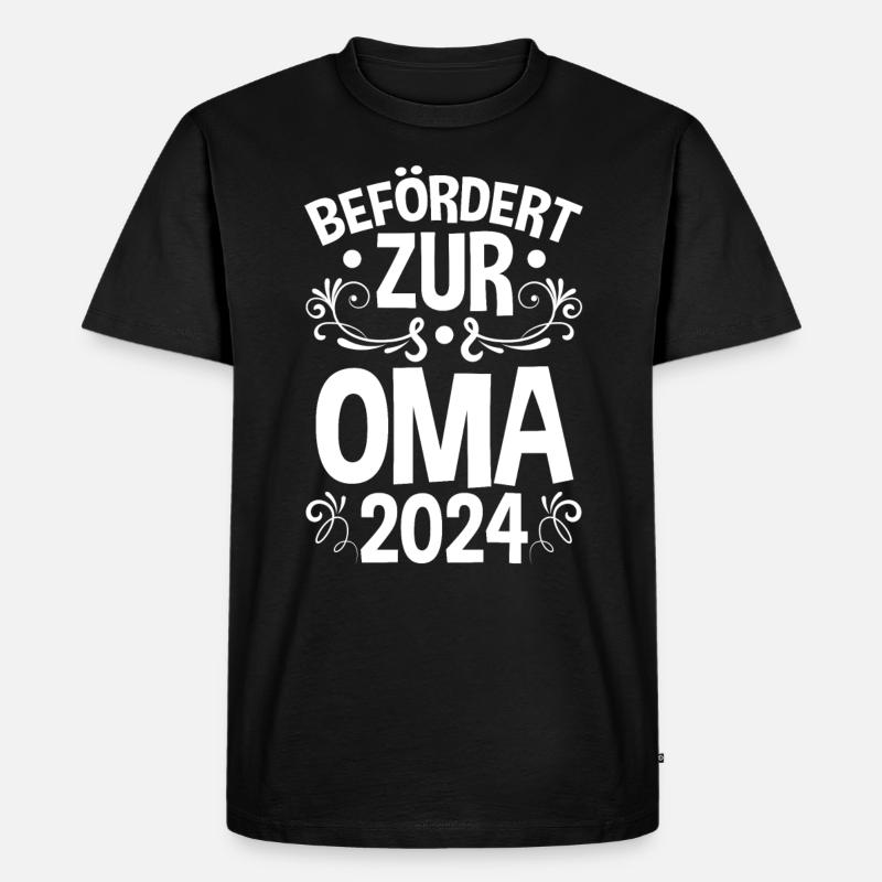 Werdende Oma 2024 - Männer Premium Bio T-Shirt - Schwarz