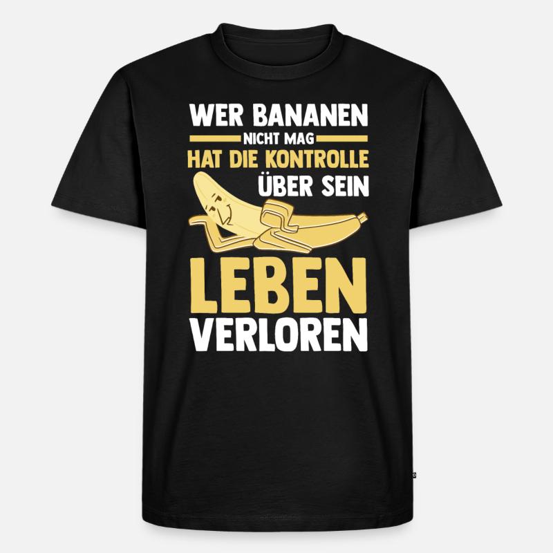 Früchte Banane - Männer Premium Bio T-Shirt - Schwarz
