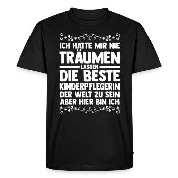 Erzieherin Kindergärtnerin Kinderpflegerin - Männer Premium Bio T-Shirt - Schwarz - Vorne - Nico (187cm)