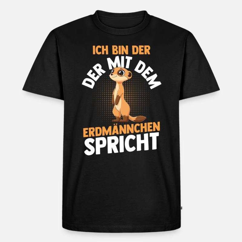 Erdmännchen - Männer Premium Bio T-Shirt - Schwarz
