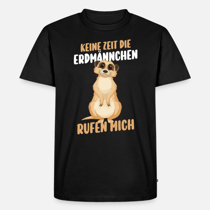 Erdmännchen - Männer Premium Bio T-Shirt - Schwarz