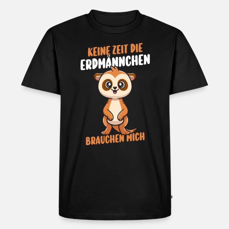 Erdmännchen - Männer Premium Bio T-Shirt - Schwarz