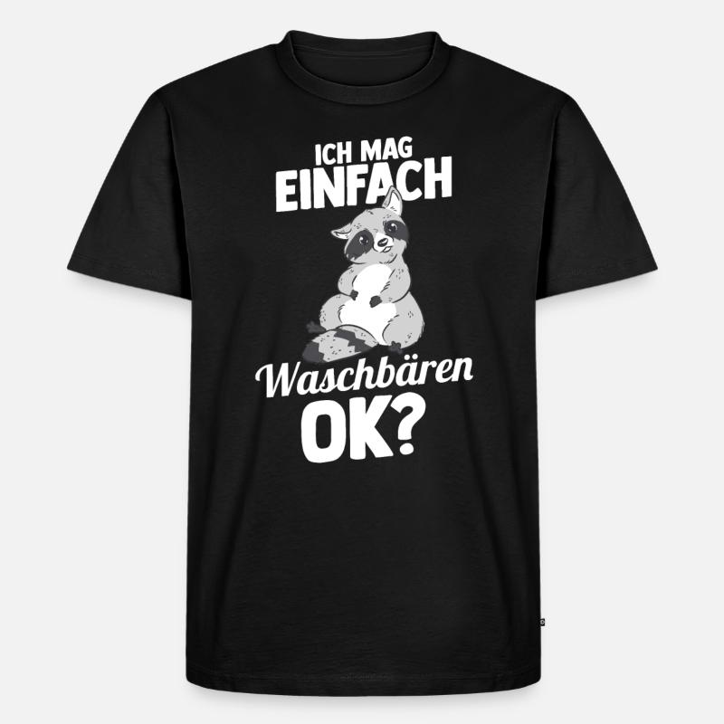 Waschbär - Männer Premium Bio T-Shirt - Schwarz