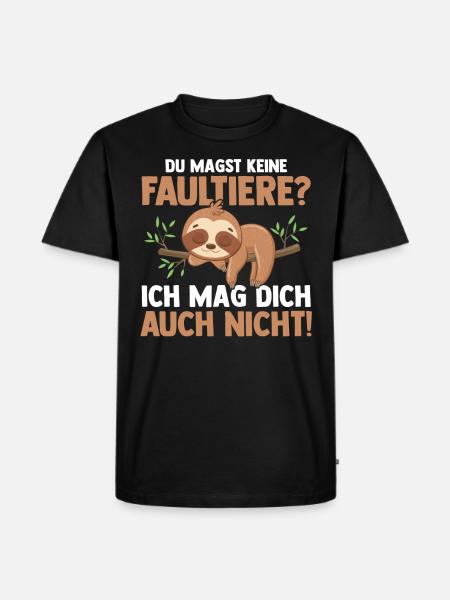 Faultier - Männer Premium Bio T-Shirt - Schwarz