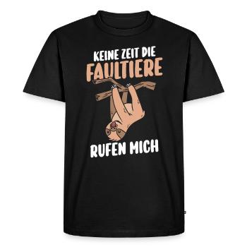 Faultier - Männer Premium Bio T-Shirt - Schwarz - Vorne - Nico (187cm)