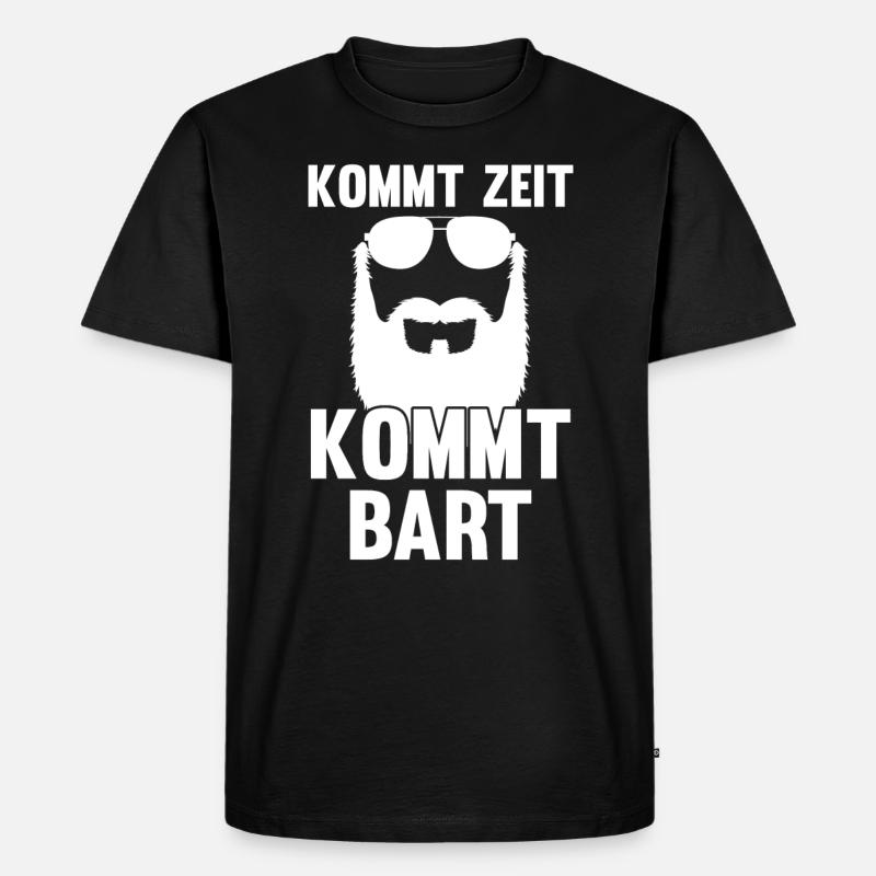 Bärtig Bartträger Schnurrbart Bart - Männer Premium Bio T-Shirt - Schwarz