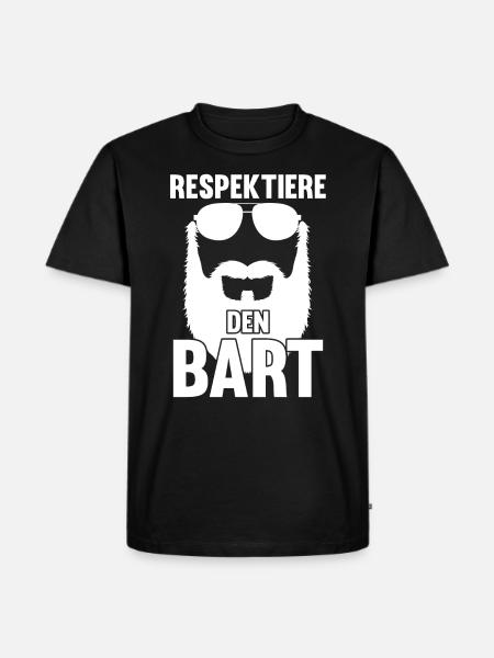 Bärtig Bartträger Schnurrbart Bart - Männer Premium Bio T-Shirt - Schwarz