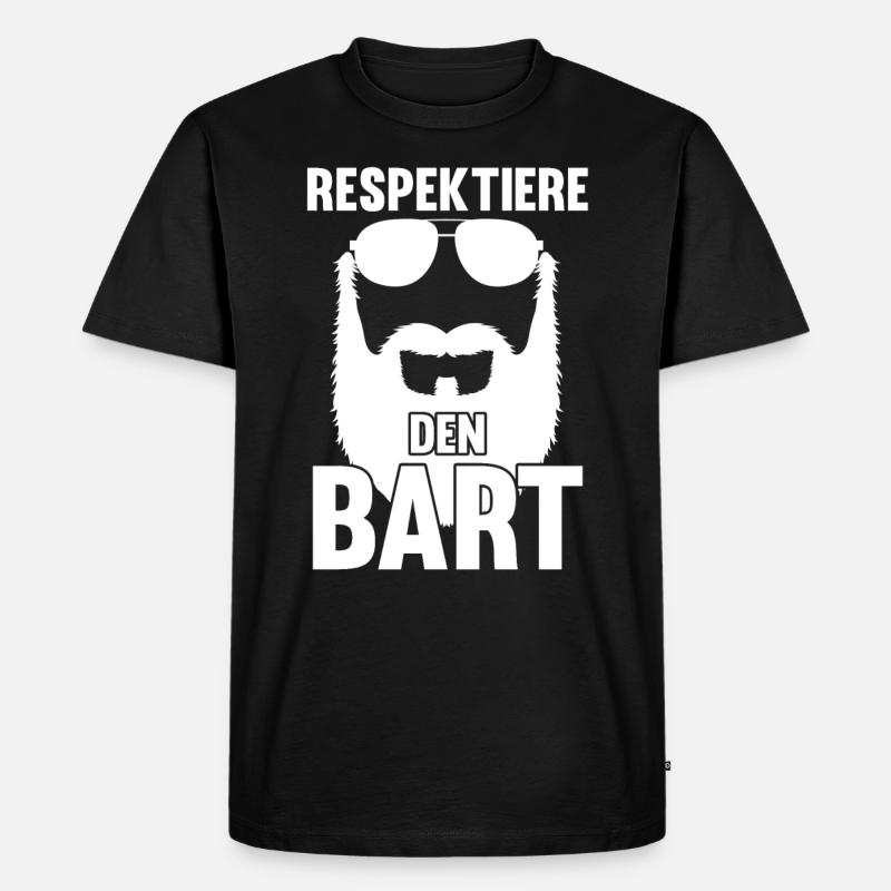Bärtig Bartträger Schnurrbart Bart - Männer Premium Bio T-Shirt - Schwarz